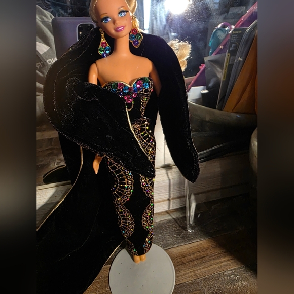 Barbie Doll in Black and Gold Gown - Picture 3 of 11